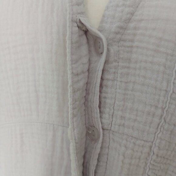 Young Fabulous & Broke Oversized Button Down 100% Cotton Top Gray/Purple Size S - Picture 4 of 6